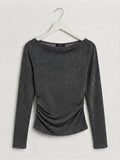 Top Brillo Strass Fruncido