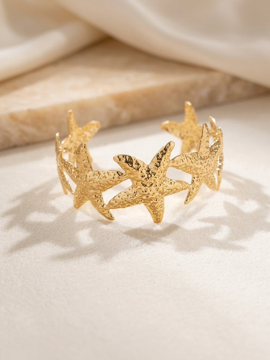 Brazalete Rígido Estrellas de Mar Doradas | Colección Mar de Elevya